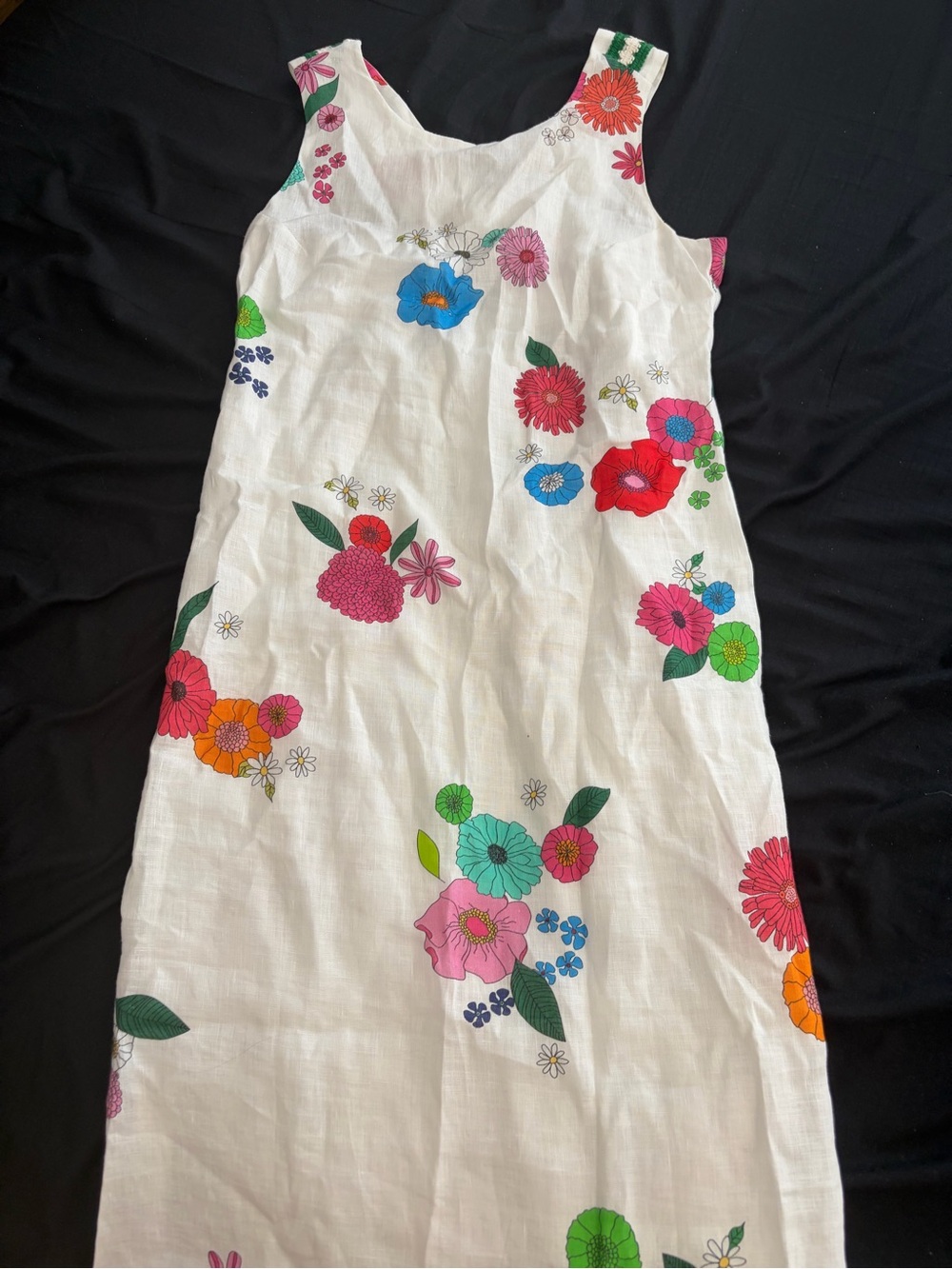 Vilagallo White Midi Dress with Multicolor Floral Print